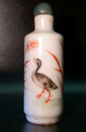 Tabati�re en fa�ence � d�cor de canard