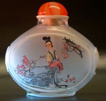 Tabati�re en verre peint par l'int�rieur