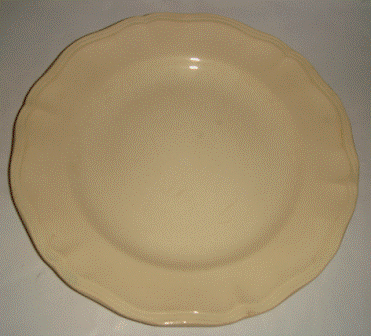 Assiette blanche, fa�encerie de Digoin